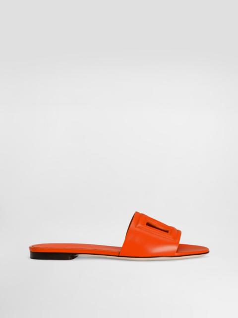 Calfskin sliders with DG Millennials logo