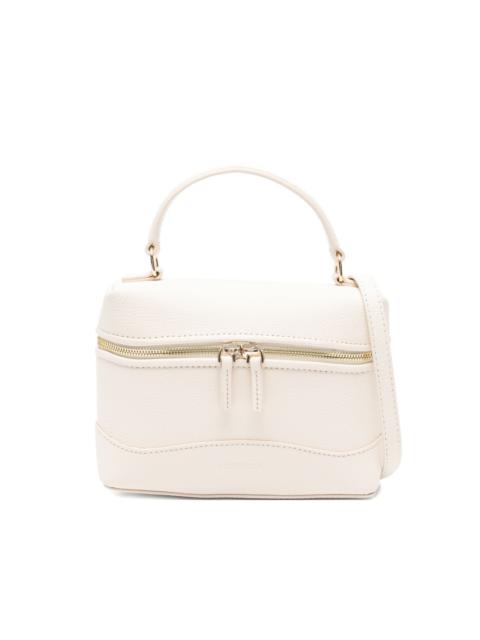 grained leather zip-fastening tote bag