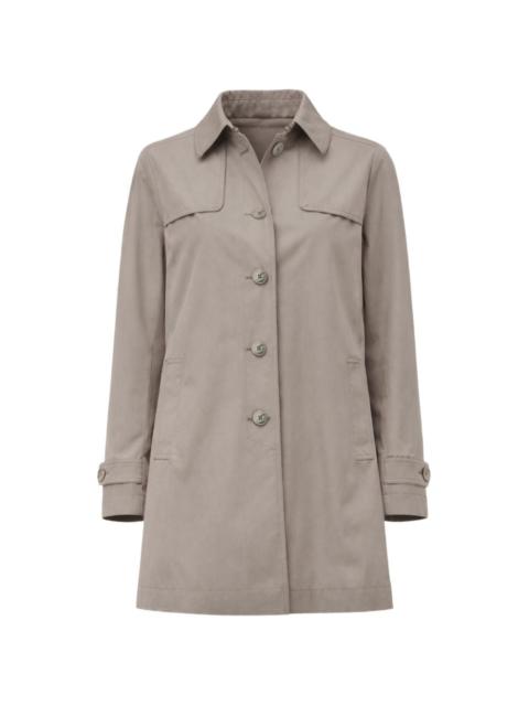 buttoned trench coat