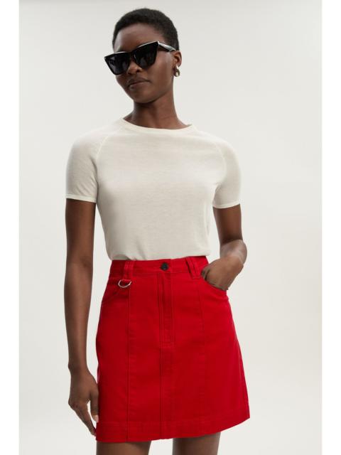 Denim Seamed Mini Skirt