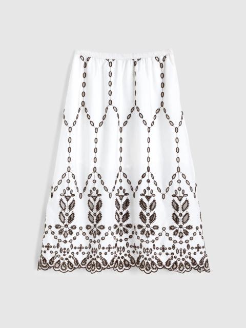 Embroidered Midi Skirt