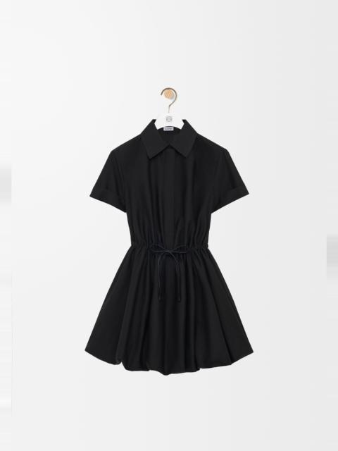 Short sleeve dress in cotton and silk