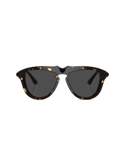 tortoiseshell-effect round-frame sunglasses