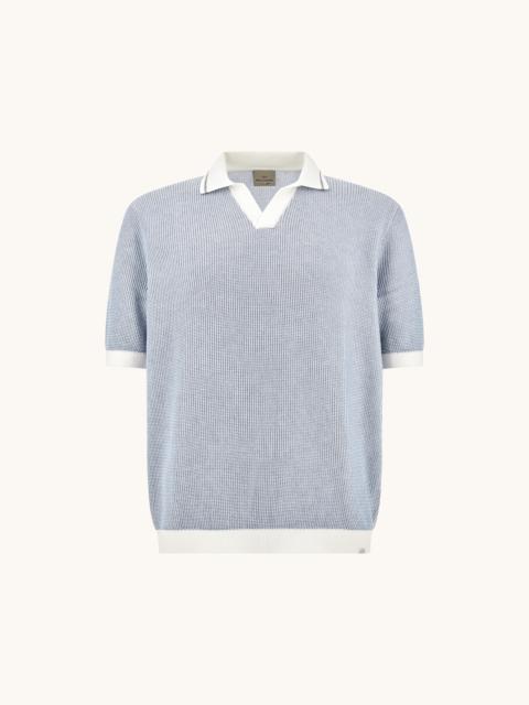 POLO SHIRT WITH OPEN COLLAR IN PIUMA COTTON