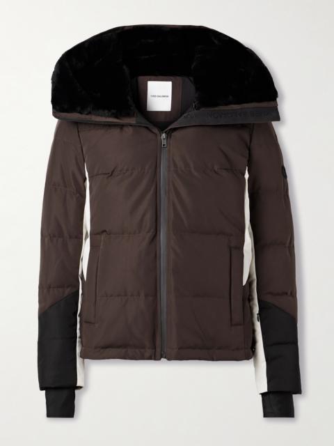Shearling-trimmed Color-block Padded Shell Ski Jacket