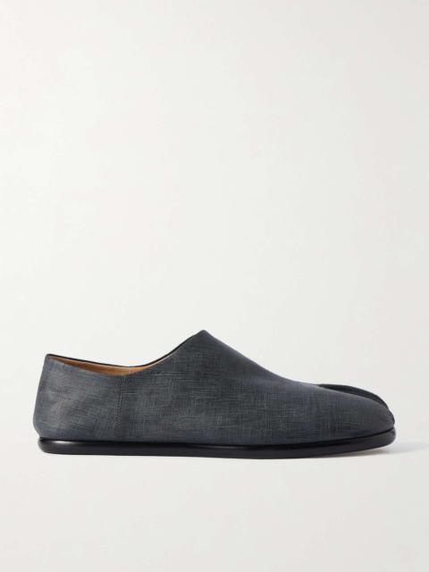 Tabi Split-Toe Collapsible-Heel Textured-Leather Loafers