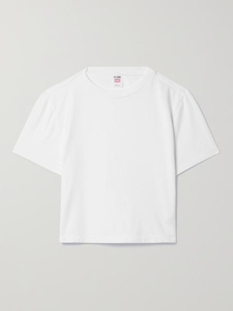 + Hanes Micro Cropped Cotton-jersey T-shirt