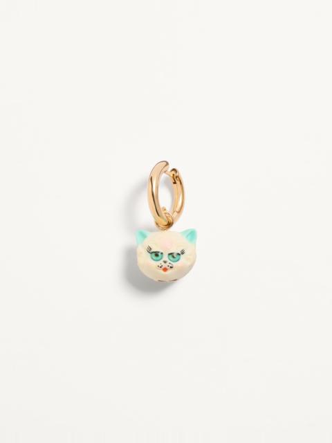 LE CHAT DE LA MAISON SINGLE EARRING IN METAL AND NYLON