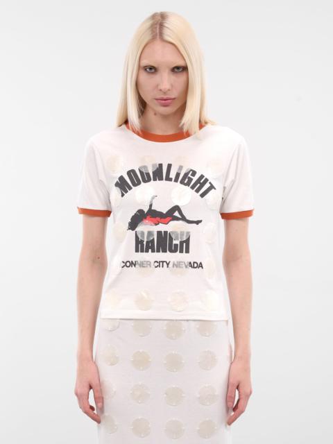 White MOP Sequin Ringer Tee