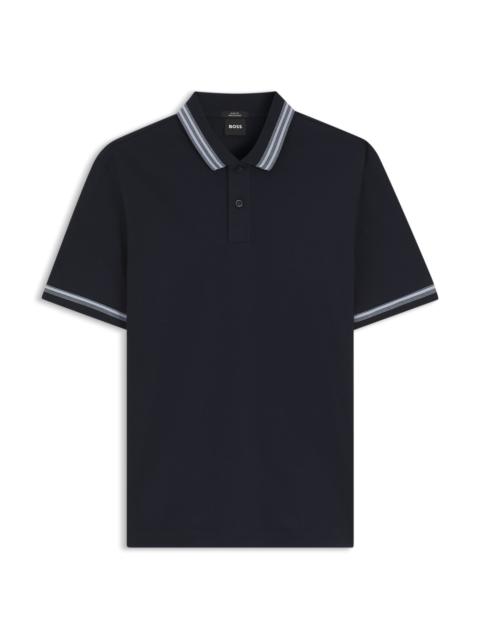 CONTRAST-TIPPING SLIM-FIT POLO SHIRT IN MERCERISED COTTON