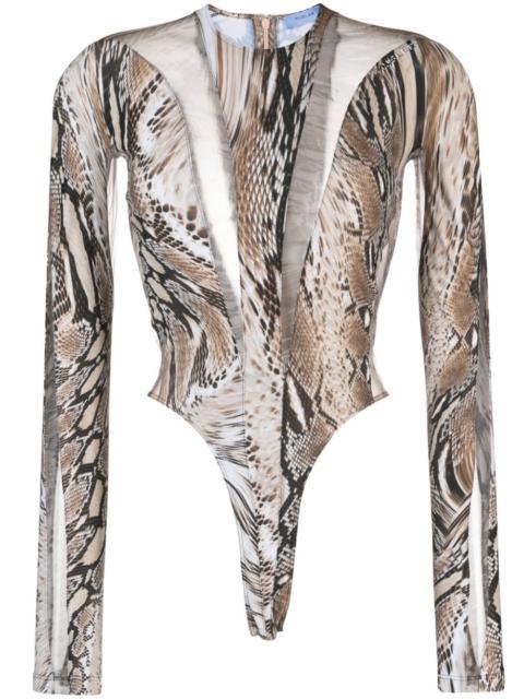 Illusion sheer-panelled bodysuit