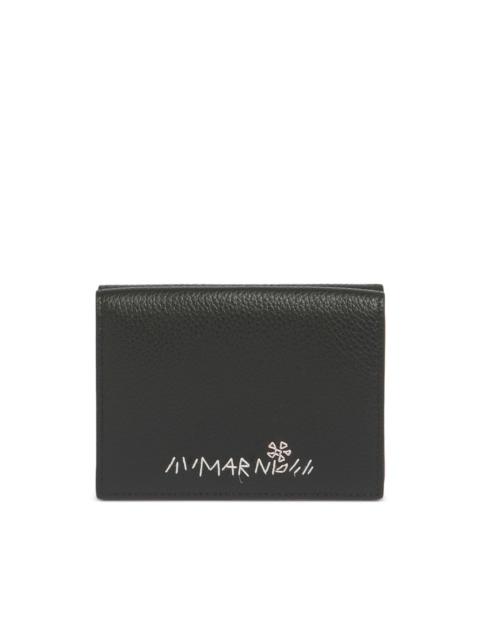 embroidered-flower trifold wallet