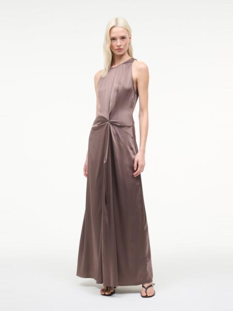 STAUD JAELYN SILK DRESS MINK