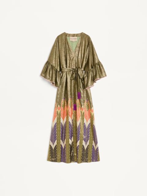 LONG LUREX DRESS WITH VOYAGE IMAGINAIRE PRINT