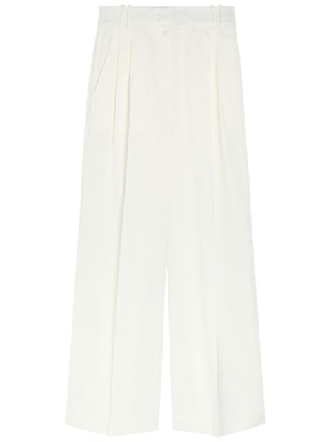 Another Tomorrow Pleated Wide-leg Trousers