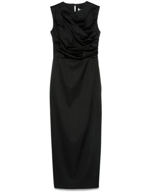 pleated maxi dress