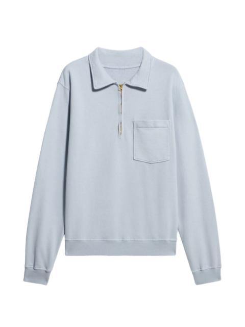 Yalep zip pocket long-sleeves polo shirt