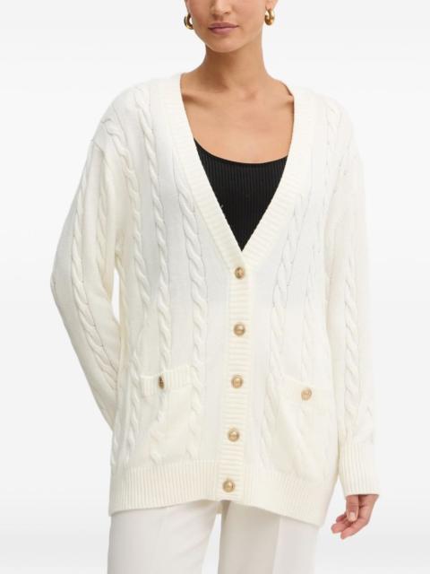 cable-knit button cardigan