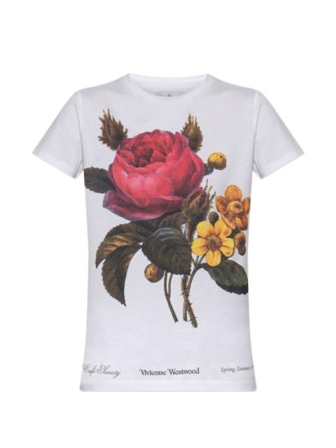 floral-print T-shirt
