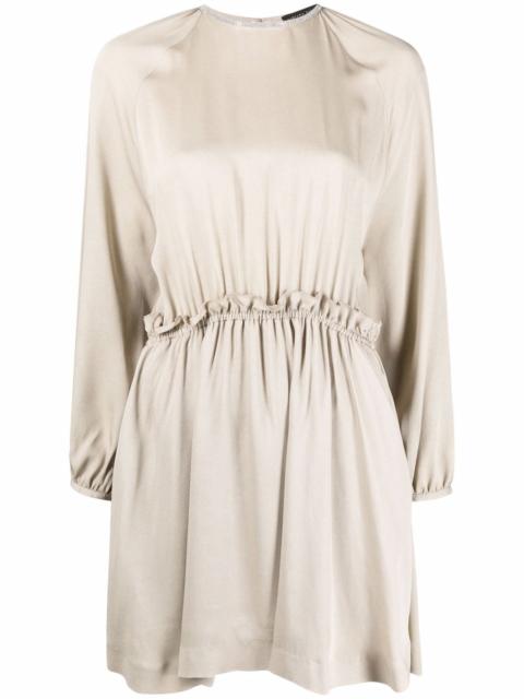 gathered-waist mini dress