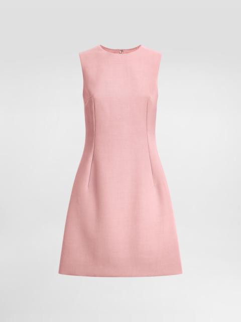 Wool crepe midi fit-and-flare dress