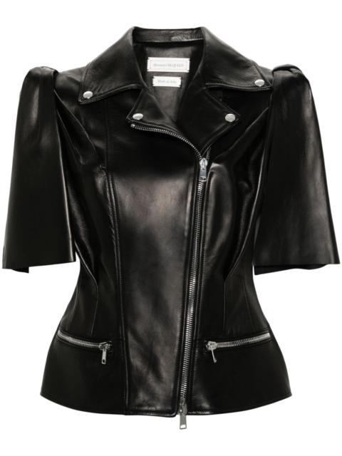 Knotted Bow leather biker vest