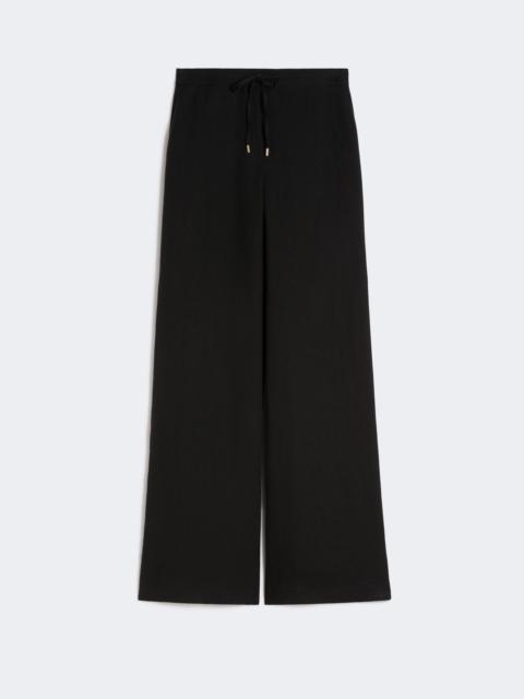 Linen twill trousers - BLACK