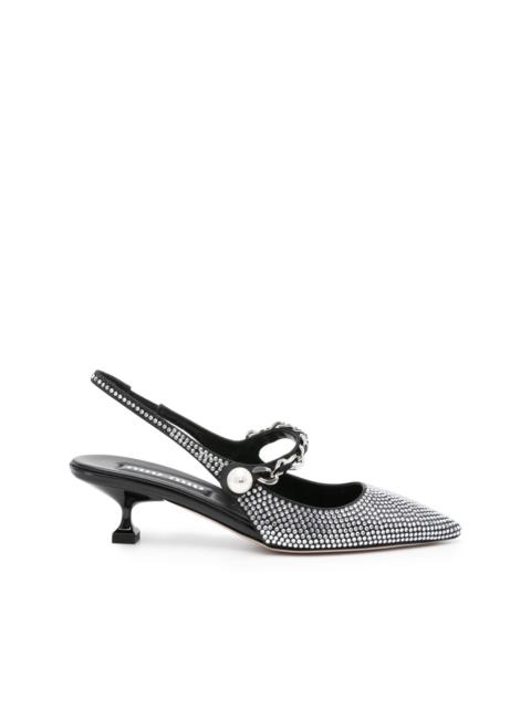 rhinestone-embellished pointed-toe pumps