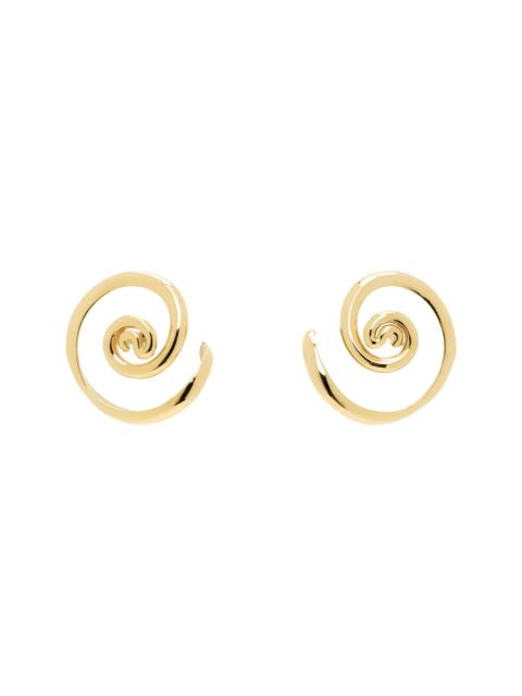 Gold Vortice Huggie Earrings