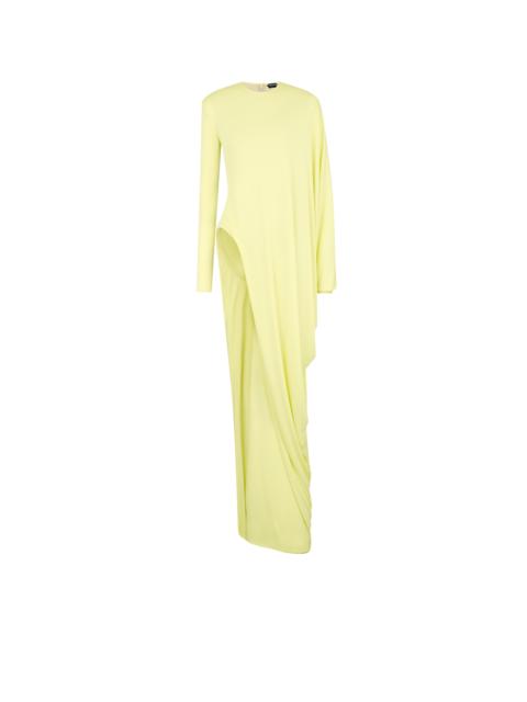 CREPE JERSEY LONG SLEEVE EVENING DRESS