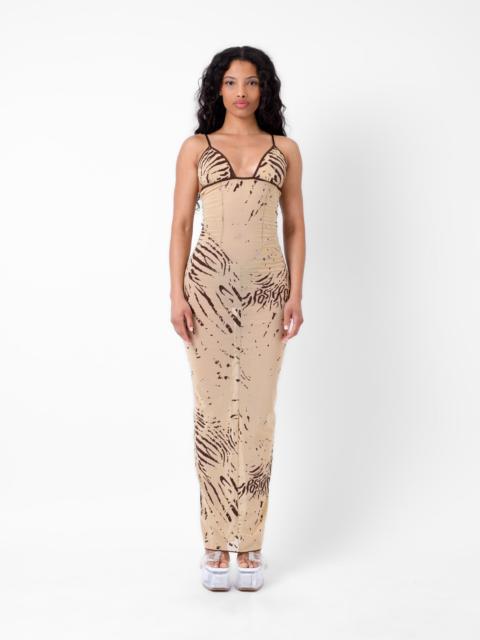 HUN DRESS BEIGE ZEBRA PRINT