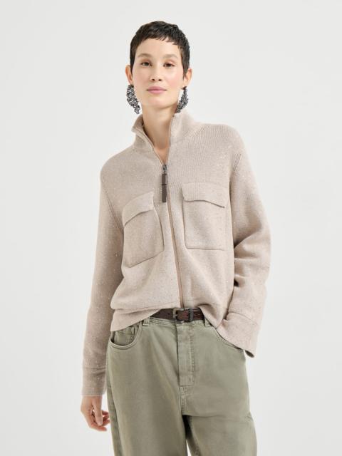 Cotton Diamond yarn double knit outerwear jacket