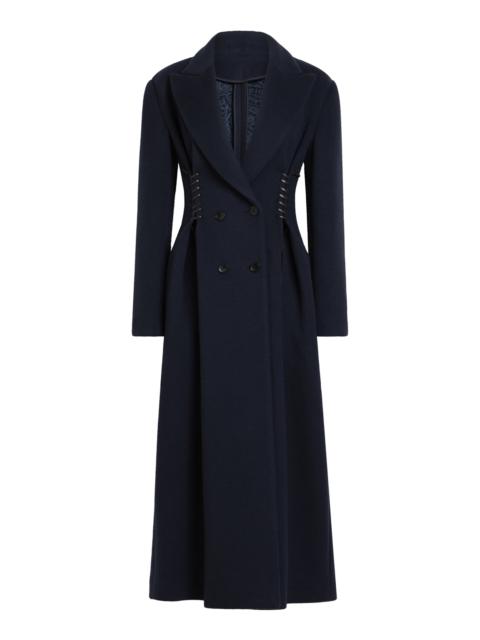 Whipstitched Wool-Cashmere Coat navy