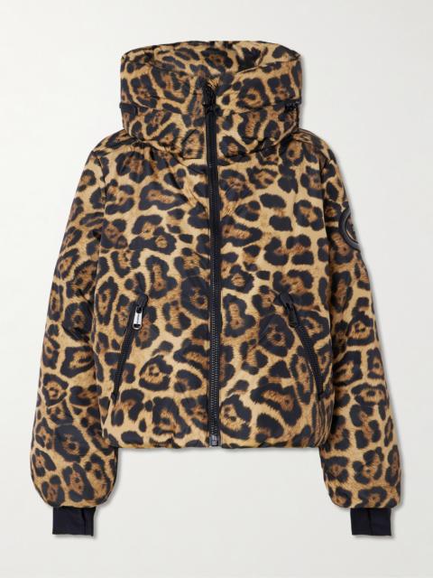 Pantera Leopard-print Hooded Padded Recycled Down Ski Jacket