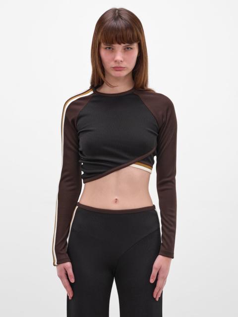 Verner Two-Tone Cropped Overlapping Top