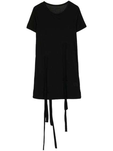 drawstring long cotton T-shirt