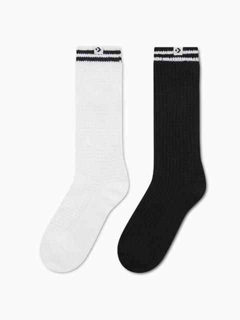 2-Pack Waffle Knit Varsity Crew Socks
