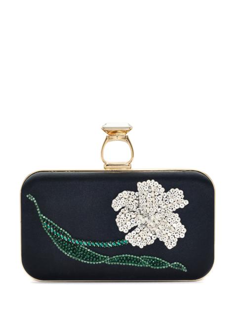 EMBROIDERED ON THE ROCKS CLUTCH - BLACK