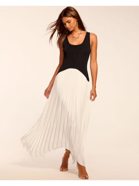 Davinia Knit Combo Pleated Maxi Dress