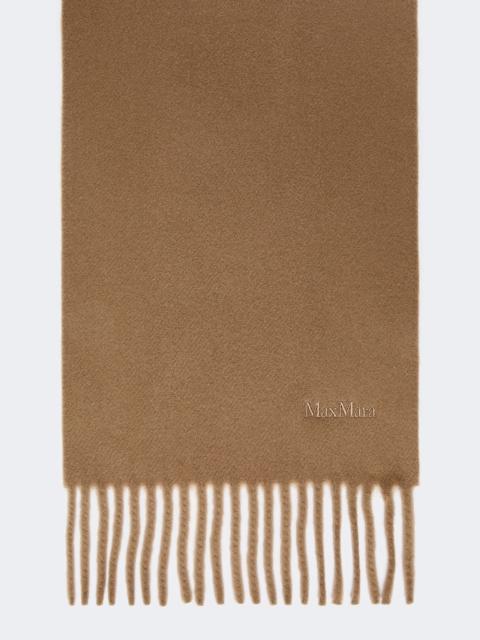 Wool scarf with embroidery - BROWN