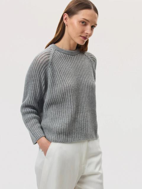 Mesh Rib Cashmere Grey Jumper