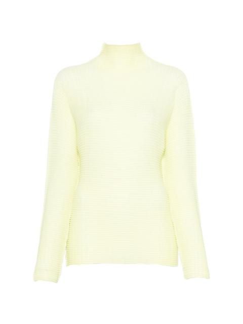 ribbed roll-neck blouse