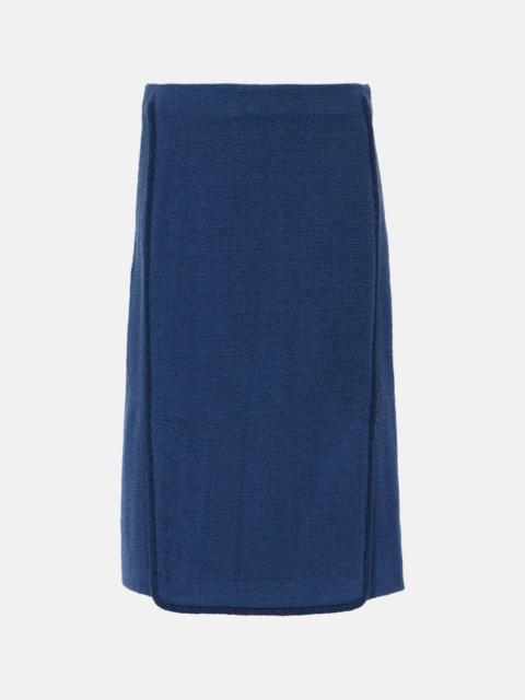 Wool-blend pencil skirt