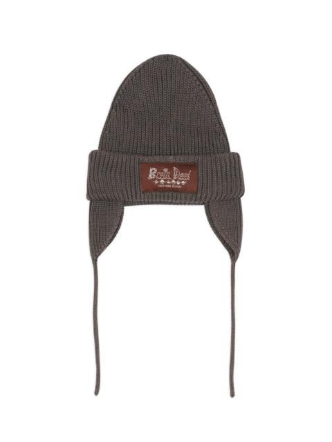 Knitted Ear Flap Beanie - Black