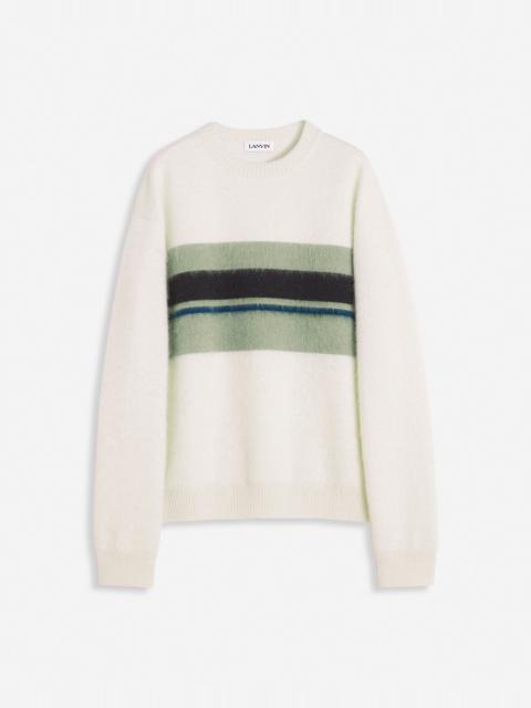 STRIPED BRUSHED MOTHERHAIR SWEATER