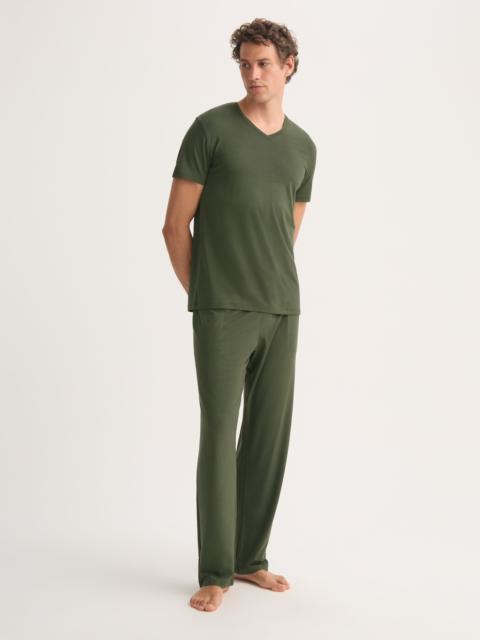 Men's V-Neck T-Shirt Basel Micro Modal Stretch Evergreen