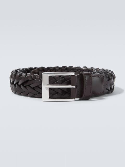 Braided leather belt