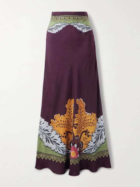 Printed Silk-twill Maxi Skirt