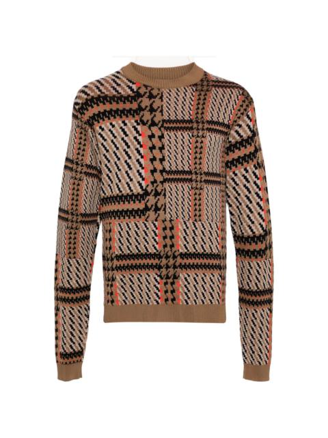 DUSK KNITTED BLOUSE - ORANGE MIXED CHECKS