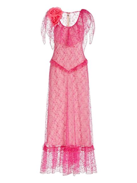 floral lace ruffled dress